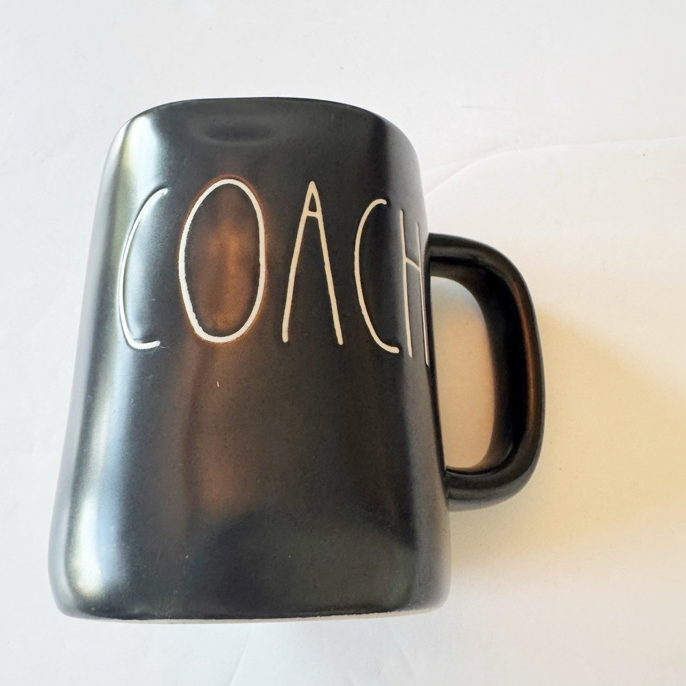 HTF Rae Dunn Artisan Collection COACH Coffee Tea BIG  Mug Cup Black /White - Picture 9 of 9